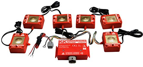 K&K M5700N - Das EFFEKTIVE Marderabwehrgerät: Marderabwehr Ultraschall + Hochspannung wasserdicht, Ultraschall in Allen 6 Hochspannungsplatten für Weite Motorräume