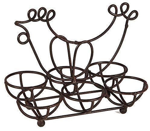linoows Eierständer, Eierkorb, Eierhalter aus Eisen im Landhausstil Braun