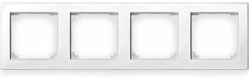 Schneider Electric Merten M-Smart Rahmen, 4-fach, 478419 | Für Steckdosen und Schalter, polarweiss glänzend