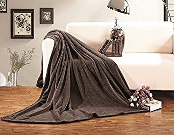 Elegance Linen Micro-Fleece Ultra Plush Luxury Solid Blanket, King, Chocolate