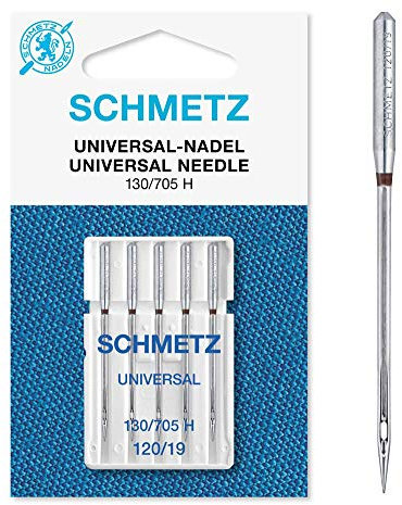 SCHMETZ | 5 Agujas para máquinas de coser | Universal | 130/705 H | Grosor 120/19