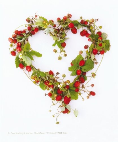 Brillenputztuch Herz aus Erdbeeren