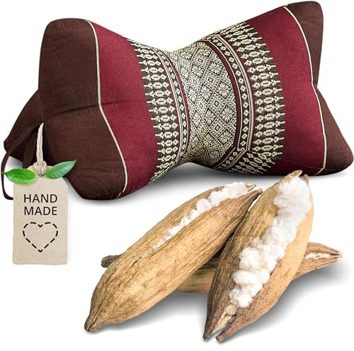 livasia Coussin appuie-Nuque - Ø 15x32cm - Coussin cale-Nuque Forme d’os, Traversin de Sofa, Support de Lecture kapok, Jardin Balcon, Oreiller de Voyage Fait Main (Bordeaux)
