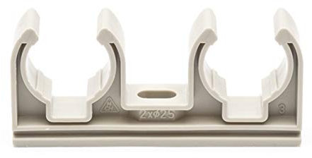 MCH 50x Doppel Rohrklemme Rohrhalter Rohrschelle Klemmschelle 16-20 - 25-32mm, Größe/Durchmesser:25mm