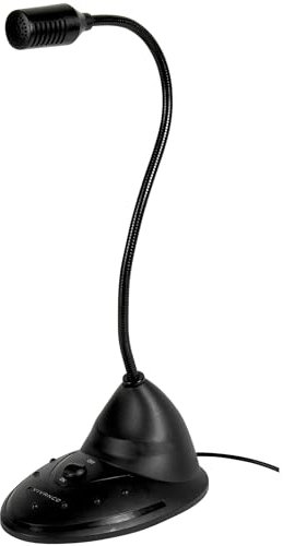 Vivanco Tischmikrofon PC, Notebook (flexibler Mikrofonhals, Schwanenhals, Stummschalter) schwarz