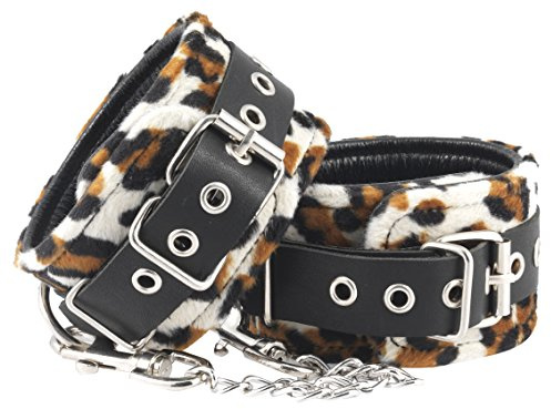 Erotic Fashion Fussschellen , Leopard-black Leather Einstellbare, 1er-Pack (1 x 1 Stück)