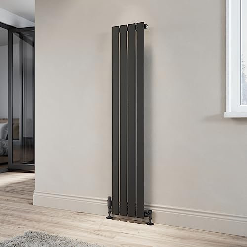 ELEGANT Designer Vertical Column Radiator Anthracite Single Flat Panel 1600 x 300mm