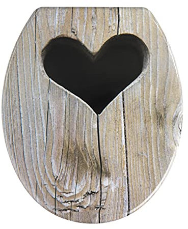 WENKO WC-Sitz WC-Häuschen, Toilettensitz mit Hygienebefestigung aus rostfreiem Edelstahl, Toilettenbrille aus antibakteriellem Duroplast, 37,5 x 45 cm