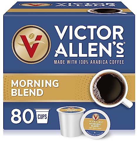Victor Allen's Coffee Morning Blend, Light Roast, 80 Count, Single Serve Coffee Pods for Keurig K-Cup Brewers