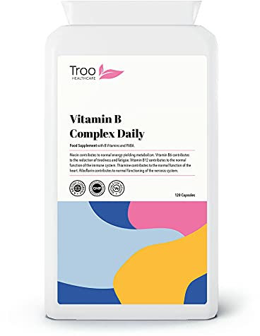 Troo Health Care Vitamin B Complex Daily 100 Supplement - 120 Capsules | Minimum 100 NRV Daily Supplement | UK Manufactured