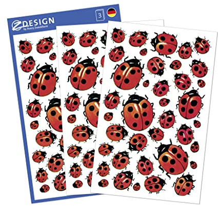 AVERY Zweckform 4400 Papier-Sticker Marienkäfer 114 Aufkleber (Dekosticker, Tiersticker, selbstklebend, Mitgebsel, Scrapbooking, Poesiealbum, Geschenk, Fotoalbum, Tagebuch, Bullet Journal, Dekorieren)