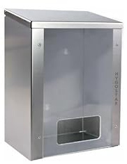 Hygostar Edelstahlspender mit Plexiglasscheibe für Barett - Astrohauben