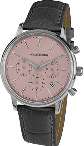 Jacques Lemans Unisex-Armbanduhr Classic Analog QUARTZ Leder N-209F