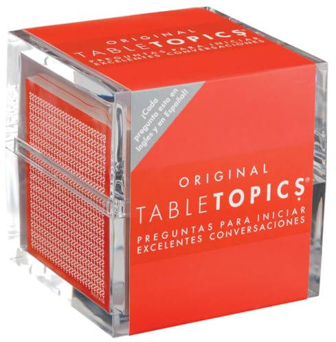 TableTopics Original En Espanol Question Card Game - 135 Spanish/English Conversation Starter Cards, Learn & Practice Spanish, Icebreakers for Adults, Bilingual