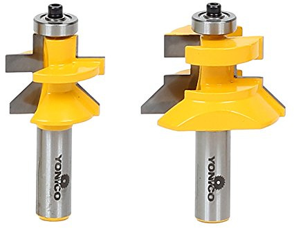 Yonico Tongue and Groove Router Bits Set 2 Bit Flooring 1/2-Inch Shank 15227
