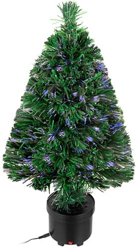CASARIA® Weihnachtsbaum künstlich 66 cm Klein Tisch Topf Glasfaser mit Beleuchtung 9 Farben schwer entflammbar grün Tannenbaum Christbaum Weihnachten