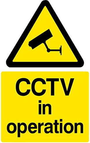 CCTV in Operation Plastic Sign with 4 Pre-Drilled Holes - Security, Camera, Closed Circuit TV, Warning Safety (MISC11)