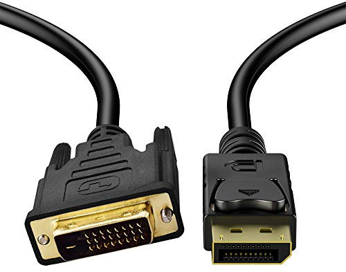 DP vers DVI Câble, cooso Adaptateur DisplayPort mâle vers DVI (24 + 1) mâle, câble 28 AWG fil blindé avec Plaqué Or (dernière standard)