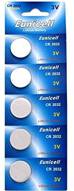 5 x Eunicell CR2032 Batteries 3v CR2032