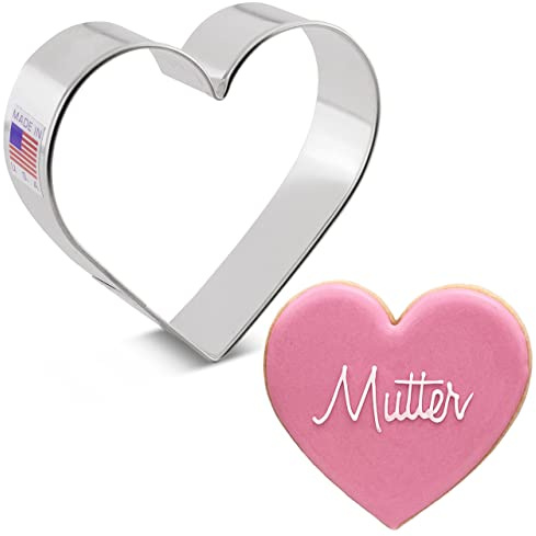 Ann Clark Cookie Cutters Cortador de galletas corazón - 8,3 cm - Acero fabricado en EE. UU.