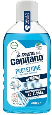 Pasta Del Capitano - Enjuague bucal, Protección, con Propolis, periódicos, Sin Alcohol - 400 Ml