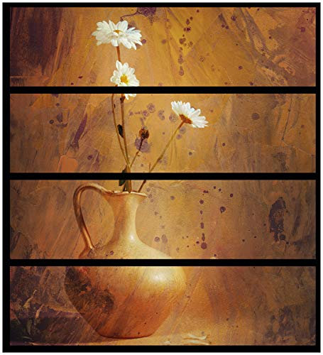 Wallario Möbelfolie/Aufkleber, geeignet für IKEA Malm Kommode mit 4 Schubfächern - Klebefolie Antike Vase mit Blumen