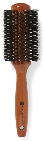 Ion Golden Wood Boar Bristle Round Brush Large, Salon Blowout, Shine & Volume