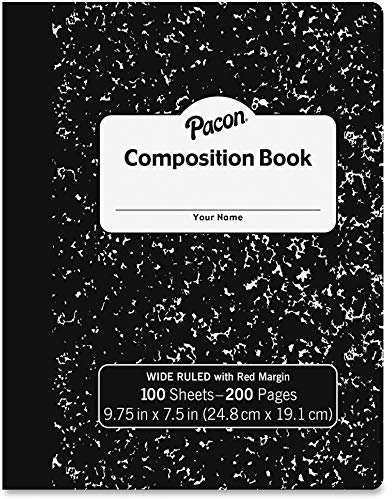 Roselle Paper Co-Composition Book, Black/White Marble (37101)