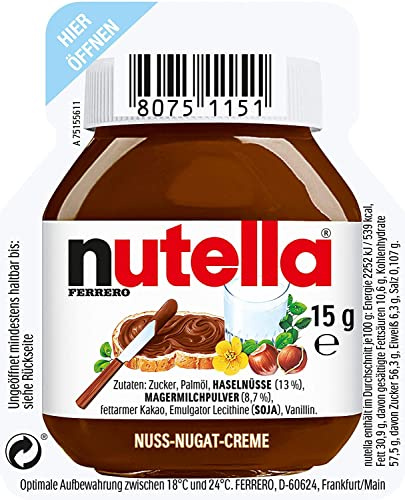 Porzioni Nutella individuali - 240 x 15g serving