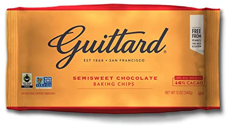 Guittard Semi Sweet Chocolate Chips – Hochwertige Zartbitterschokoladenstücke aus San Francisco, 340 g – Perfekt für Backen, heiße Schokolade, Desserts & mehr – Intensiver Geschmack mit feiner Vanille | Halbsüße Schokoladen-Chips mit intensivem Kakaoaroma. Der Klassiker für original amerikanische Chocolate Chip Cookies