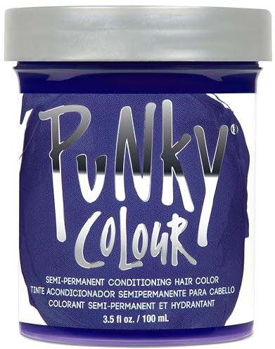 Punky Violet Semi Permanent Hair Color – Vegan, Cruelty-Free Conditioning Violet Hair Dye for Bleached & Pre-Lightened Hairs Lasts 35 Washes, 3.5 fl oz