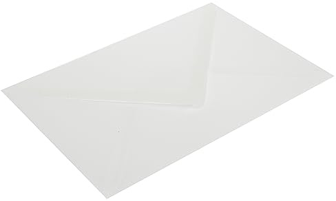 Transparente Briefumschläge, 100 Stück, Blanke Briefhüllen, Nassklebung, Ohne Fenster, Spitze Klappe, DIN C6, 90 g/qm Offset