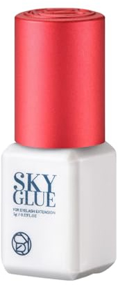 Sky S + Superkleber für Wimpern - Professioneller Wimpernverlängerungskleber, Klebeformel mit dünner Wimpernverlängerung - 10ml