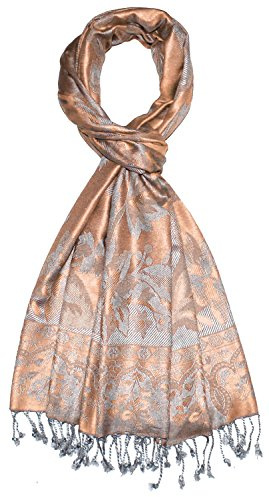 Lorenzo Cana Marken Herren Schal Schaltuch Naturfaser opulentes Muster in harmonischen Farben mit Fransen 70 cm x 200 cm