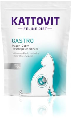 KATTOVIT - Nourriture sèche Gastro-intestinale pour Chats | Nourriture sèche pour Chat pour Soutenir Le système Gastro-intestinal | Aliment diététique comme Aliment Complet pour Chats Adultes | 1 250