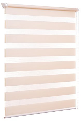 Ventanara® Doppelrollo ohne Bohren Klemmfix Creme Fenster Duo Rollo verspannt inklusive Klemmträger 80 x 150 cm