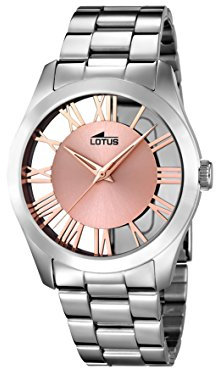LOTUS Reloj Mujer Analógico de Acero Inoxidable 316l Plateado - Movimiento de Cuarzo - Relojes Mujer - Cristal Mineral de Alta Resistencia - Resistente al Agua 5 ATM 18122/1