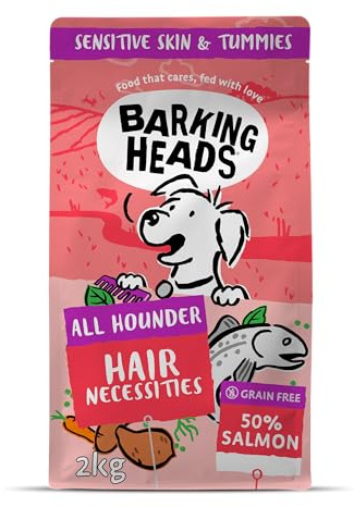 Barking Heads Comida Seca para Perros - Pooched Salmon - Salmón 100% natural sin aromas artificiales, Ayuda a mejorar la salud de la piel y el pelo, 2 kg