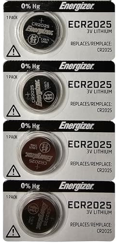 Energizer CR2025 Lot de 4 piles bouton au lithium 3 V Dl2025 Ecr2025 CR 2025