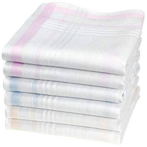 Merrysquare 6 pañuelos de mujer - Modelo Louise - 29 centimetros