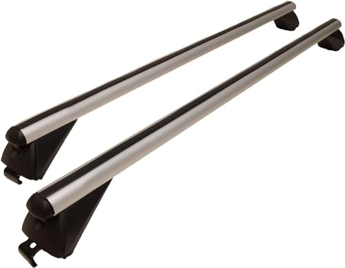 1.2m Aluminium Light Weight Lockable Roof Rail Cross Bars For Flush Solid Running Rails to Fit Suzuki Sx4 S Cross (2014-Present)