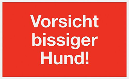 Metafranc Hinweisschild Vorsicht bissiger Hund! - 250 x 150 mm / Beschilderung / Infoschild / Warnschild / Warnmarkierung / Sicherheitsmarkierung / Gefahrenhinweis / 500010