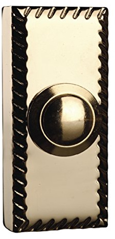 Byron Wired Bell Push Flush Mounted - Silver/ Brass