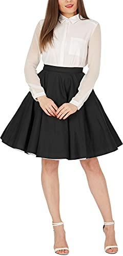 BlackButterfly Vintage Rockabilly Cercle Complet Jupe De 1950 (Noir, 4XL)