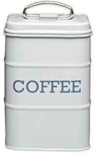 KitchenCraft Living Nostalgia Contenitore per Caffè, con Coperchio Salvafreschezza, Solo Lavaggio a Mano, 11 x 17 cm (4 x 6.5), Grigio