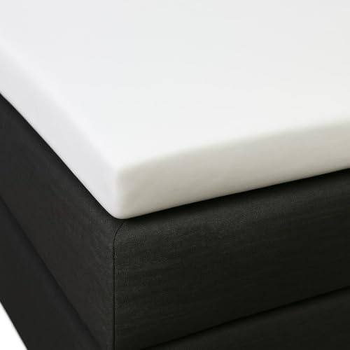 G BETTWARENSHOP – Molton Schonbezug für Matratzen-Topper – Spannbettlaken für Matratzen mit 4-10 cm Höhe – Matratzenschoner aus 100% Baumwolle – Matratzenauflage für Boxspringbett 160x200 cm