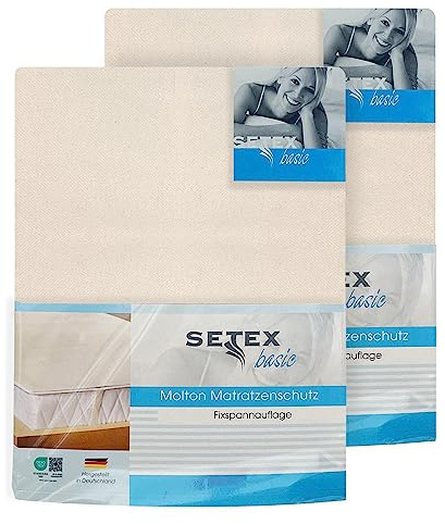 SETEX – 2x Molton Matratzenschoner 100x200 Doppelset – Matratzenauflage für Bettmatratzen 15-22cm Höhe – Matratzenschutz Fixspannauflage mit Eckgummis – STANDARD 100 by OEKO-TEX geprüft & zertifiziert