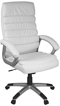 FineBuy Bürostuhl Kunstleder ergonomisch mit Kopfstütze, Design Chefsessel Schreibtischstuhl mit Wippfunktion, Drehstuhl hohe Rücken-Lehne X-XL 120 kg