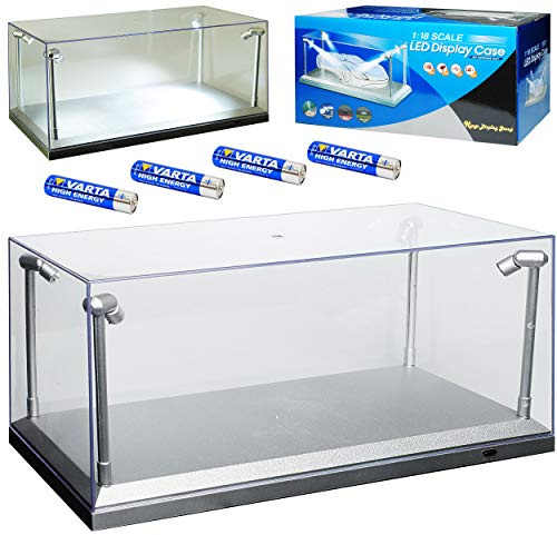 alles-meine.de GmbH Acryl Vitrine mit LED Beleuchtung inklusive Batterien für Modellauto 1/43 1/64 1/72 1/87 1/32 1/24 1/18 Modellcarsonline Modell Auto Modell Auto