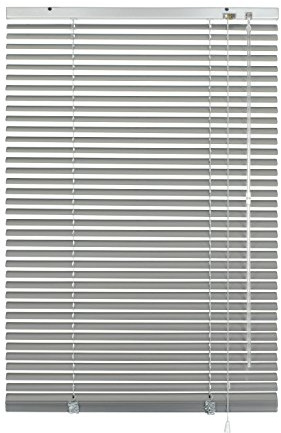 Gardinia Alu-Jalousie, Sicht-, Licht- und Blendschutz, Wand- und Deckenmontage, Alle Montage-Teile inklusive, Aluminium-Jalousie, Silber, 60 x 175 cm (BxH)